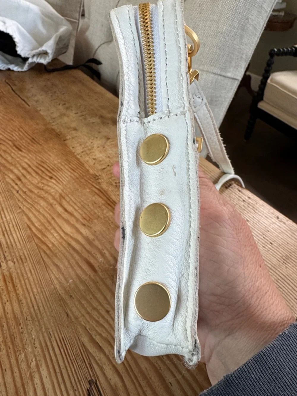 Hammitt White Leather Crossbody with Gold Accents - Picture 5 of 6